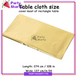 Metallic Plain Color Plastic Table Cover (137 x 183 cm) For Party Decoration and Celebration