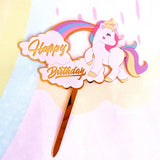 Unicorn Theme Acrylic Cake Topper For Birthday Party Celebration and Decoration
