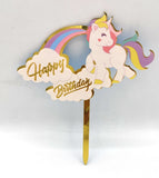 Unicorn Theme Acrylic Cake Topper For Birthday Party Celebration and Decoration