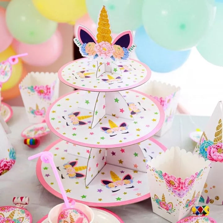 Unicorn Cupcake Stand For Unicorn Theme Party Decoration and Celebration