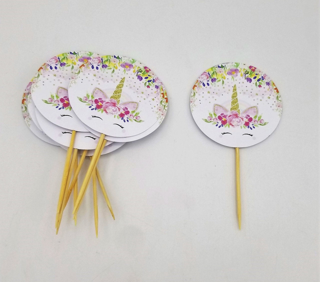 Unicorn Theme Cup Cake Topper for Unicorn Birthday Theme Party and Decoration