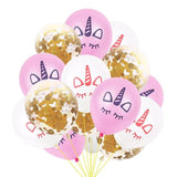 Unicorn Balloon Sequin Confetti Balloons (10pcs / Set) For happy Birthday & Baby Shower Balloons Decoration