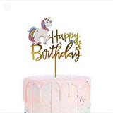 Unicorn Character Theme Happy Birthday Acrylic Cake Topper For Birthday Party Celebration and Decoration