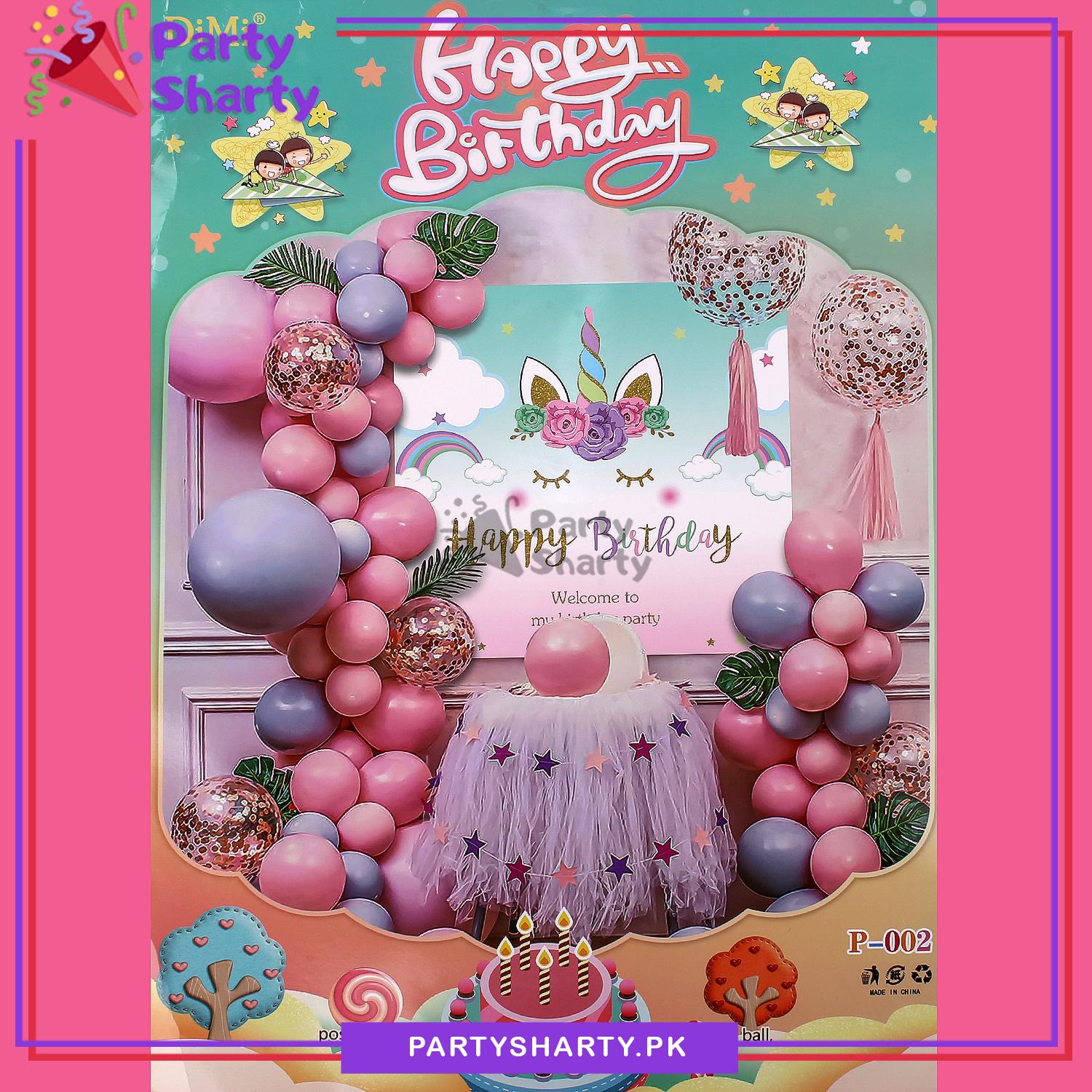 Unicorn Theme Set Birthday Party DIY Kit For Birthday Party and Decoration