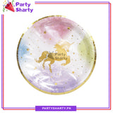 Sparkle Unicorn Theme Paper Plates For Theme Based Decoration and Celebration