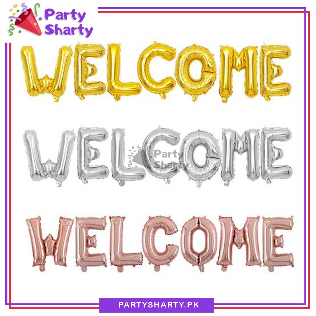 Welcome Letter Foil Balloon Banner For Welcome Party Theme Decoration and Celebration