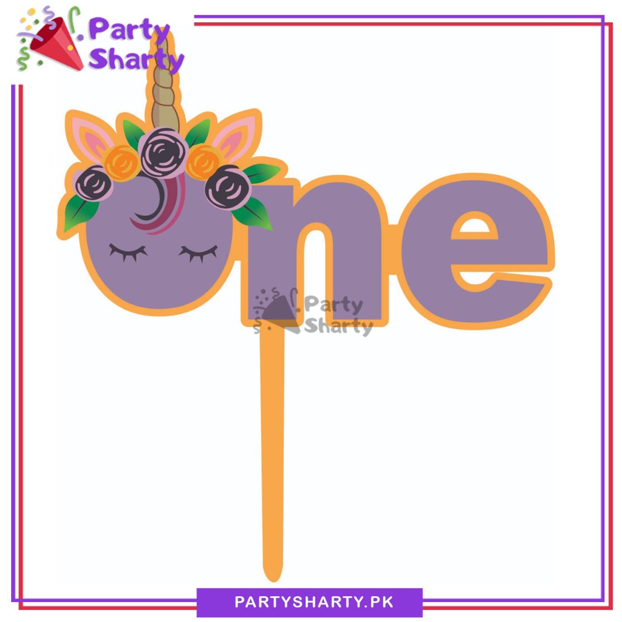 One Unicorn Theme Acrylic Cake Topper For Unicorn Based First Birthday Party Celebration and Decoration