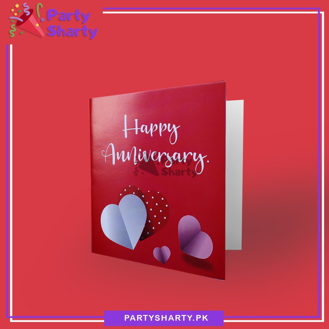 Happy Anniversary Heart Design Greeting Card