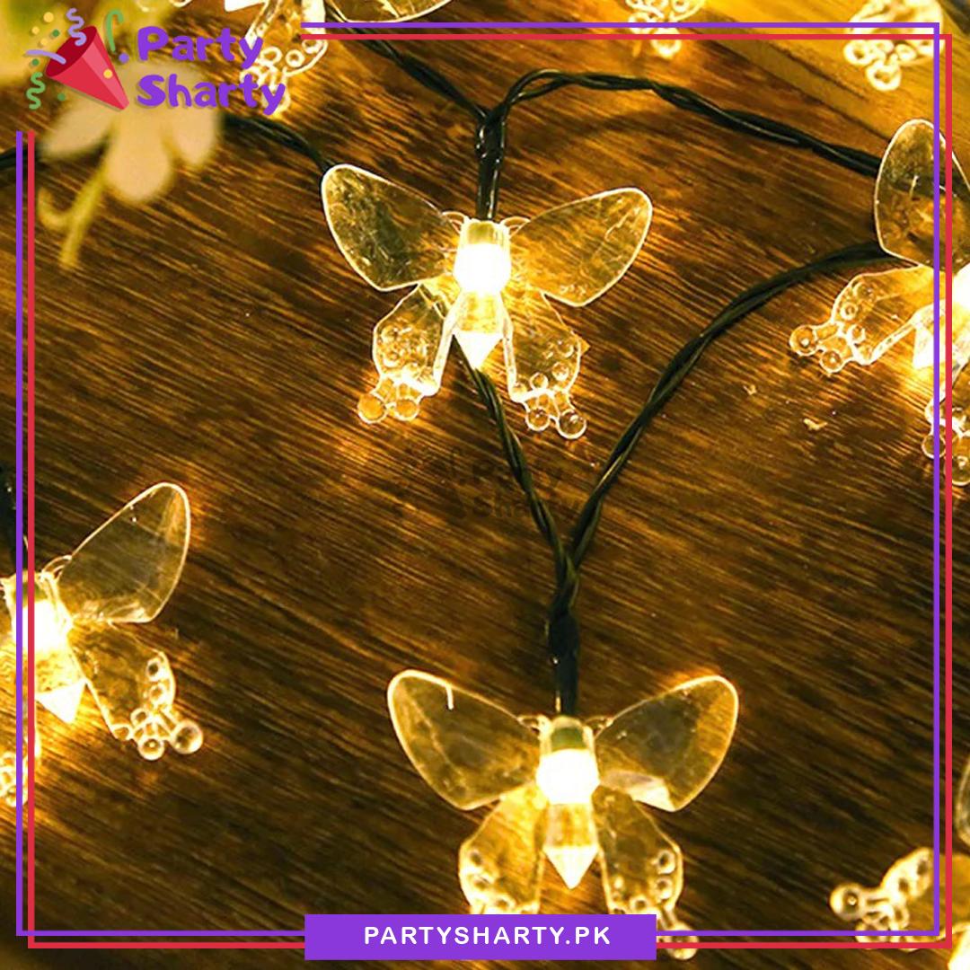 20 pcs Crystal Butterfly Shaped Warm LED String Light For Butterfly theme Birthday Party Decoration and Celebration