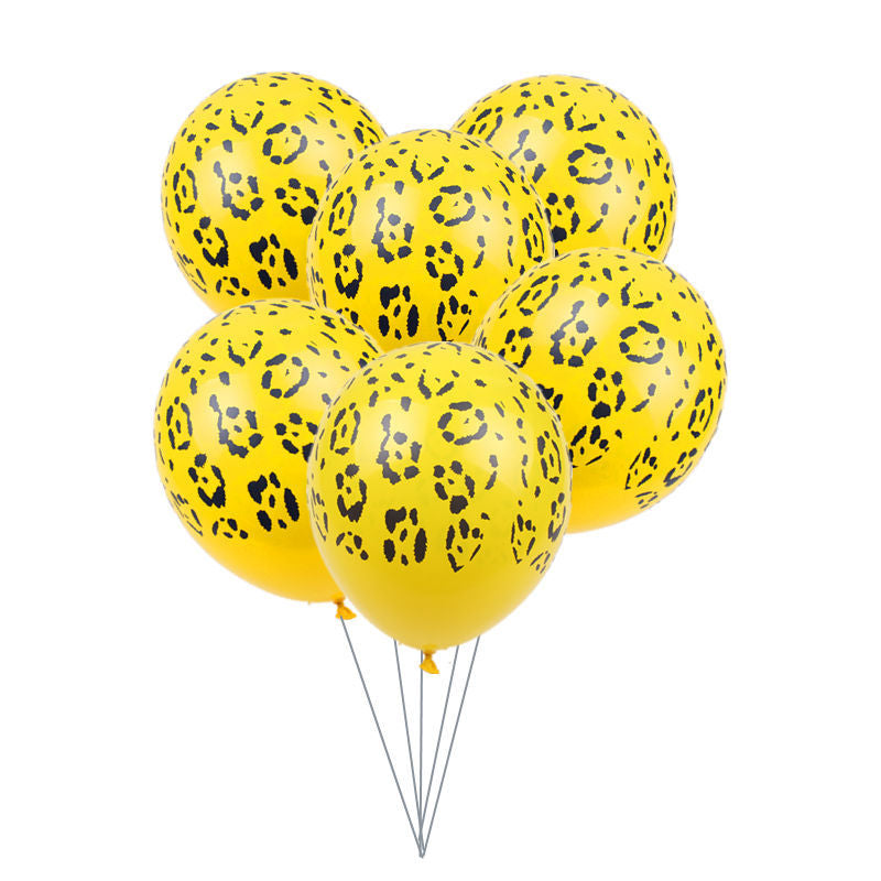 Yellow Leopard Print Latex Balloons For Jungle / Safari / Wild One Theme Birthday Party Decoration and Celebration