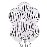 White Zebra Print Latex Balloons For Jungle / Safari / Wild One Theme Birthday Party Decoration and Celebration