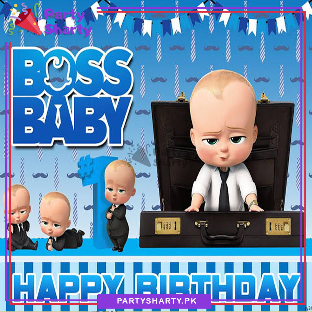 Boss Baby Theme Backdrop For Boss Baby Theme Birthday Decoration and Celebration