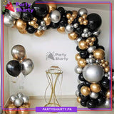 103pcs Black, Golden, & Silver Metallic Balloon Garland Arch Kit For Party Event Decoration