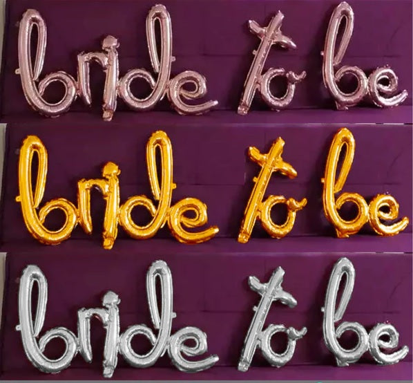 Bride to Be Foil Scripted Balloon Banner for Bridal Shower Party Decoration and Celebration