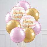 Golden Printed Baby Boy / Girl Round Foil Balloons for Decoration and Baby Shower Celebration