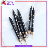 Black Birthday Party Candles (Pack of 6 Candles)