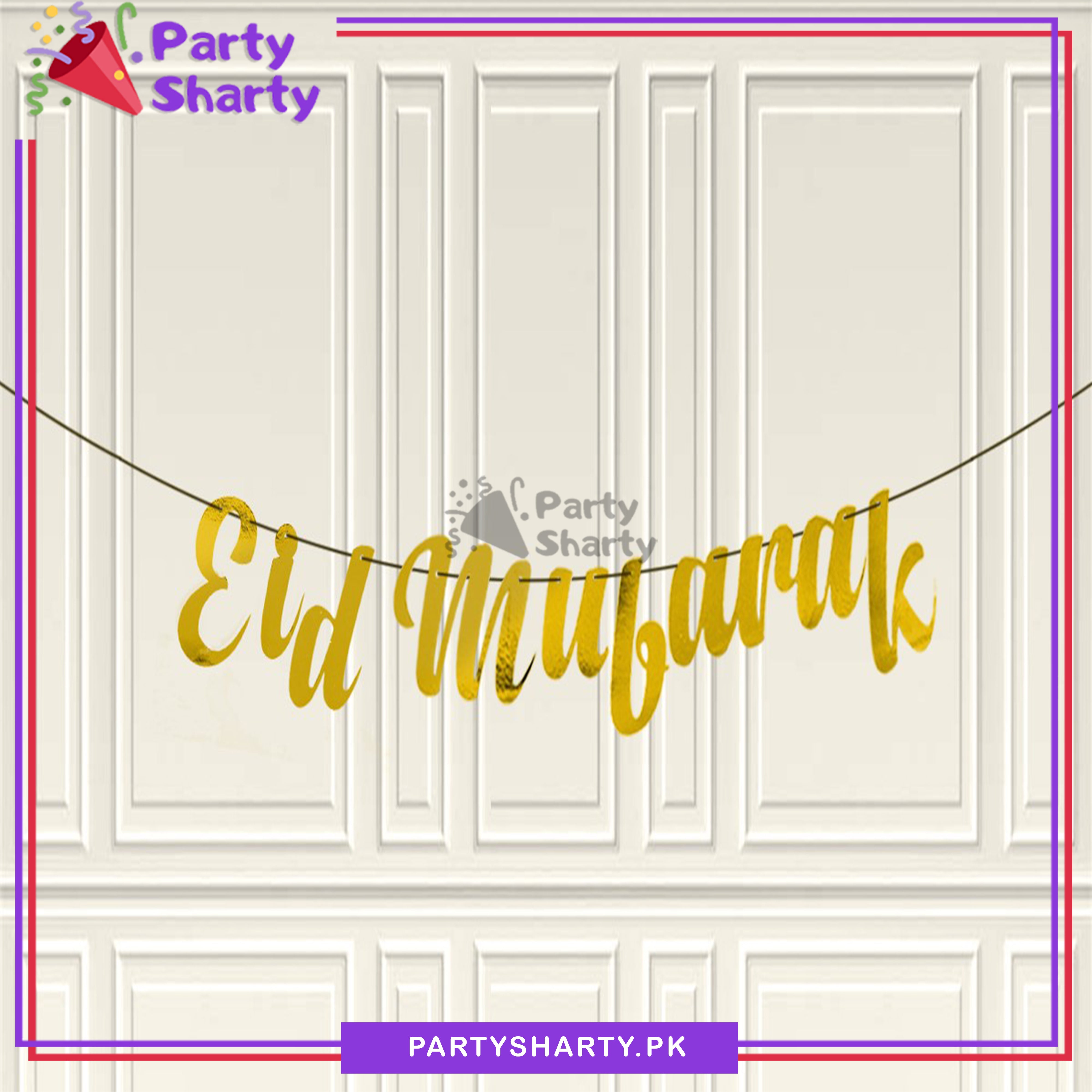 Eid Mubarak Bunting Card Banner For Eid Milan Party Decoration and Celebration