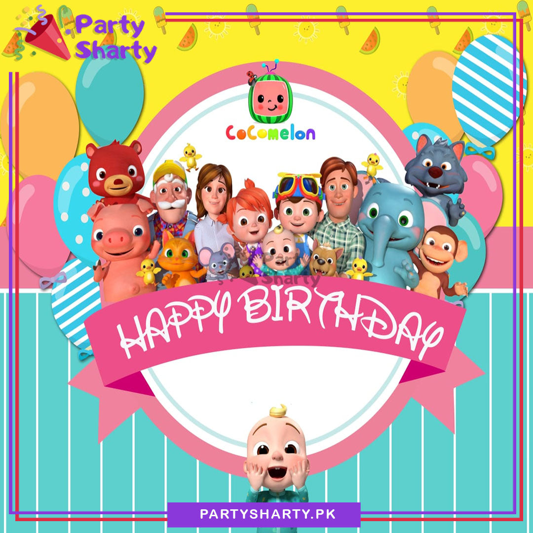 D-2 Cocomelon Panaflex backdrop For Cocomelon Theme Birthday Decoration and Celebration