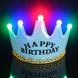 LED Light Up Birthday Hat Happy Birthday Crown Cap Headband For Birthday Party Decoration