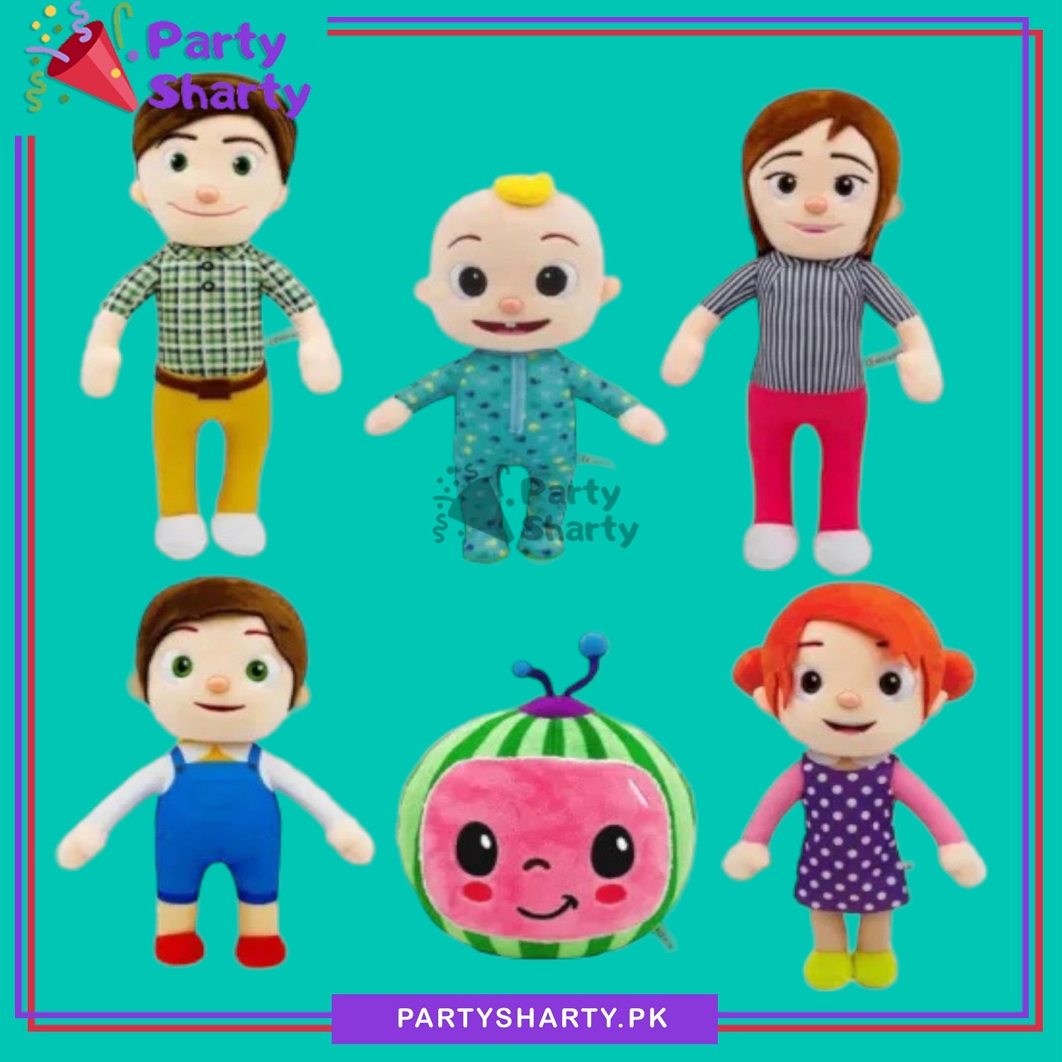 Cocomelon Plush Toy Hot Cartoon TV Series Family (Cocomelon JJ Sister Brother Daddy Mummy Stuffed Doll) for Kids