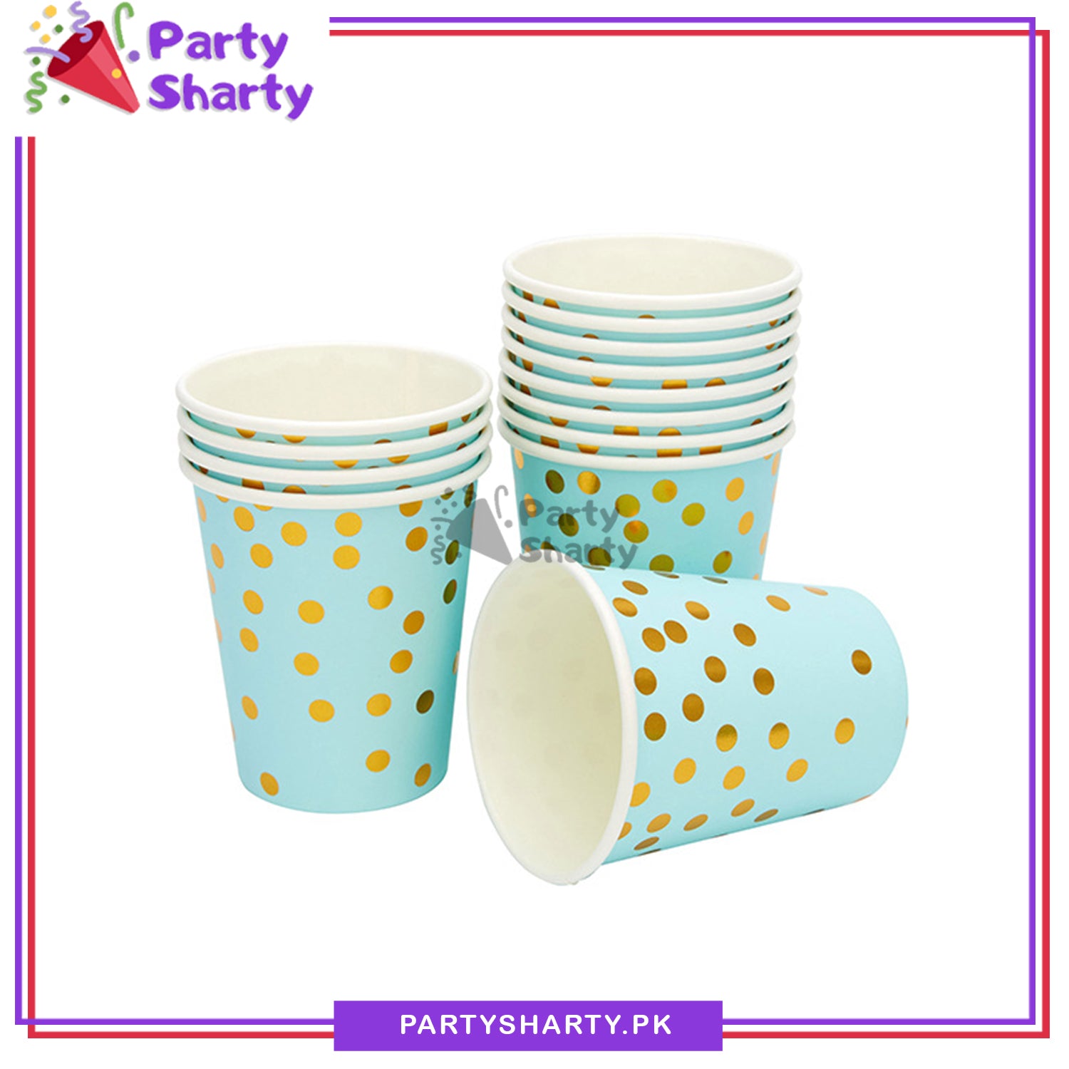 Golden Polka Dots Party Disposable Paper Cups / Glass For Party Supplies and Decorations