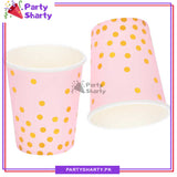 Golden Polka Dots Party Disposable Paper Cups / Glass For Party Supplies and Decorations