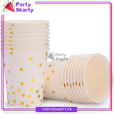Golden Polka Dots Party Disposable Paper Cups / Glass For Party Supplies and Decorations