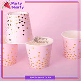 Golden Polka Dots Party Disposable Paper Cups / Glass For Party Supplies and Decorations