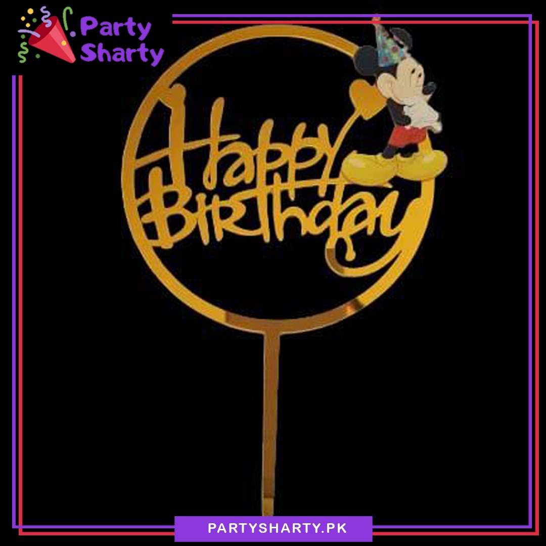 Mickey Mouse Theme Acrylic Cake Topper For Birthday Party Celebration and Decoration