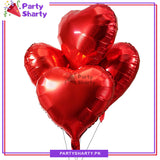 Red Heart Shaped Foil Balloons For Valentine, Anniversary, Wedding Celebration and Decoration