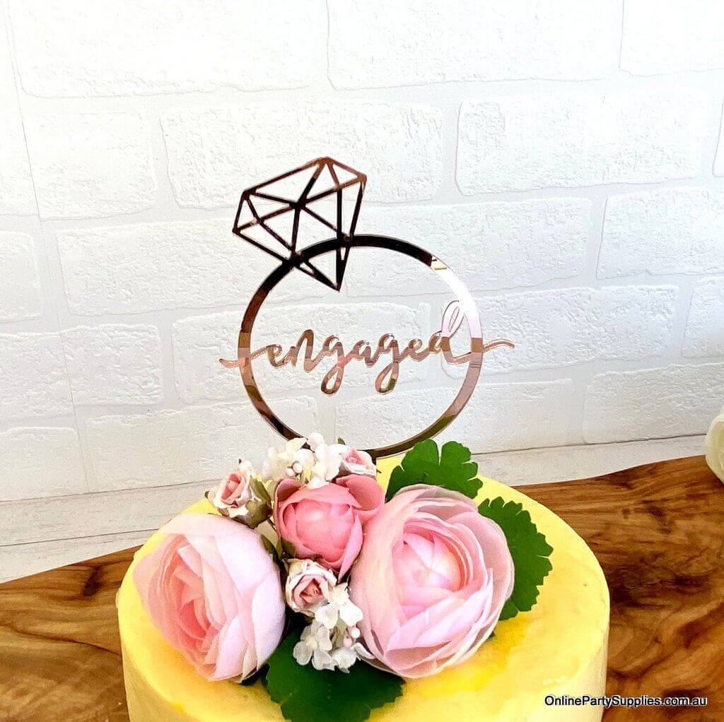 We're Engaged Cake Toppers Personalised Couples Names Initials Date Custom  Text Engagement Party Ceremony Ring Decoration Celebration Cakes - Etsy |  Engagement party cake, Engagement cake toppers, Happy anniversary cakes