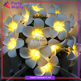 10 LED White Flower String Lights - Battery Operated For Party and Room Decoration