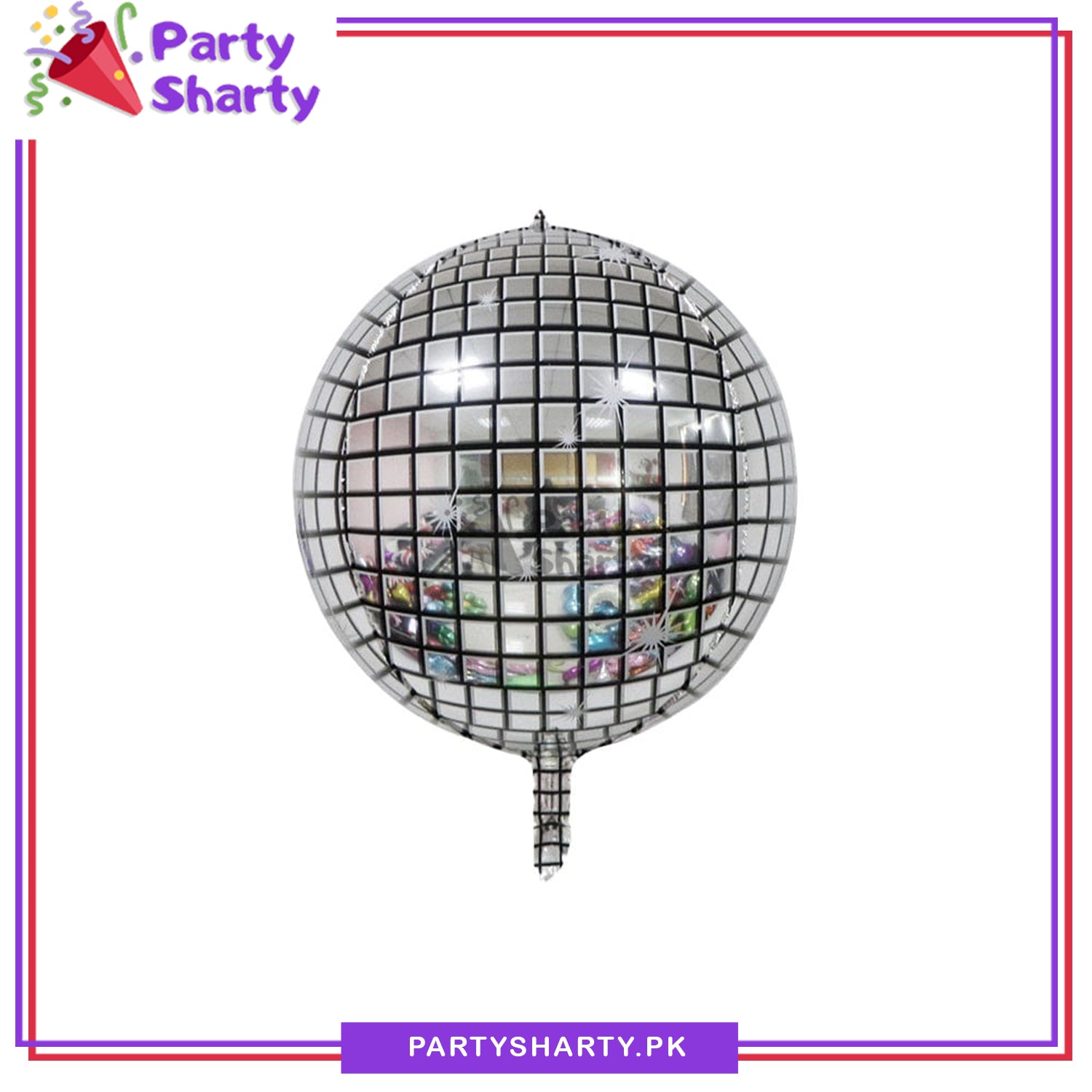 22inch Silver Disco Theme Orbz Shaped Foil Balloon For Birthday Party Decoration and Celebration