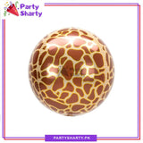 Giraffe Print 4D ORBZ Foil Helium Balloon For Jungle / Safari / Wild One Decoration and Celebration