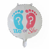 He or She Round Foil Balloon For Gender Reveal and Baby Shower Event and Decoration