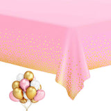 Polka Dots Metallic Color Plastic Table Cover (137 x 183 cm) For Birthday, Wedding, Engagement, Bridal Shower Party Decoration