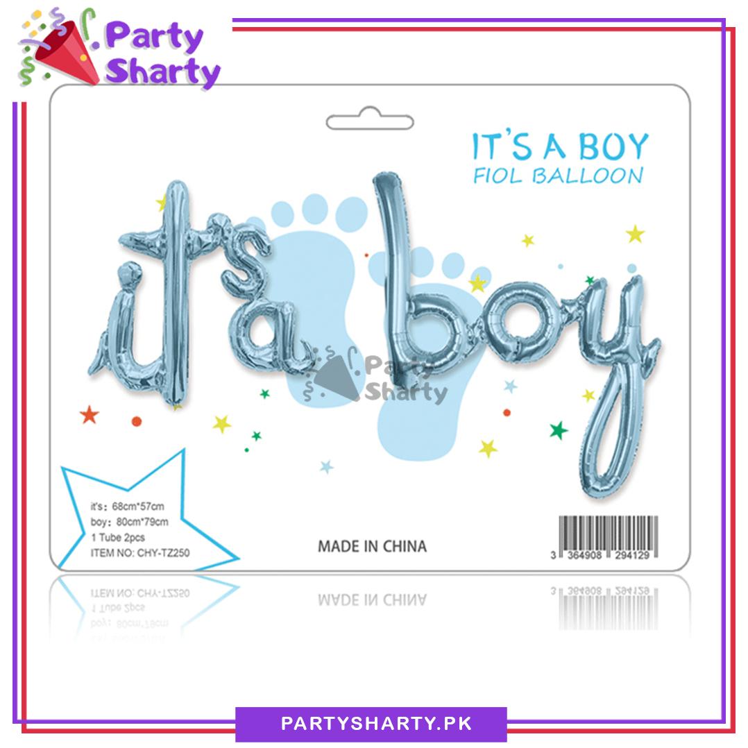 It's A Boy / Girl Scripted Foil Balloon Banner For Baby Shower, Welcome Baby and Gender Reveal Decoration and Celebrations