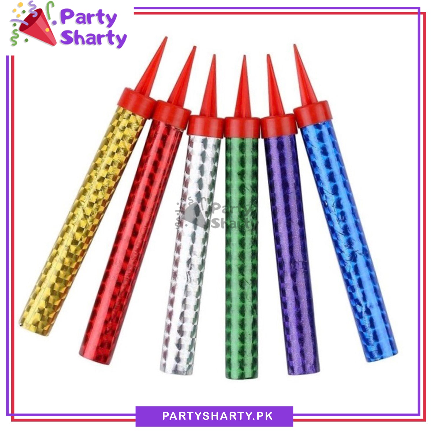 Birthday Sparkling Candles - Pack of 6 (Multi Color) - 15 cms