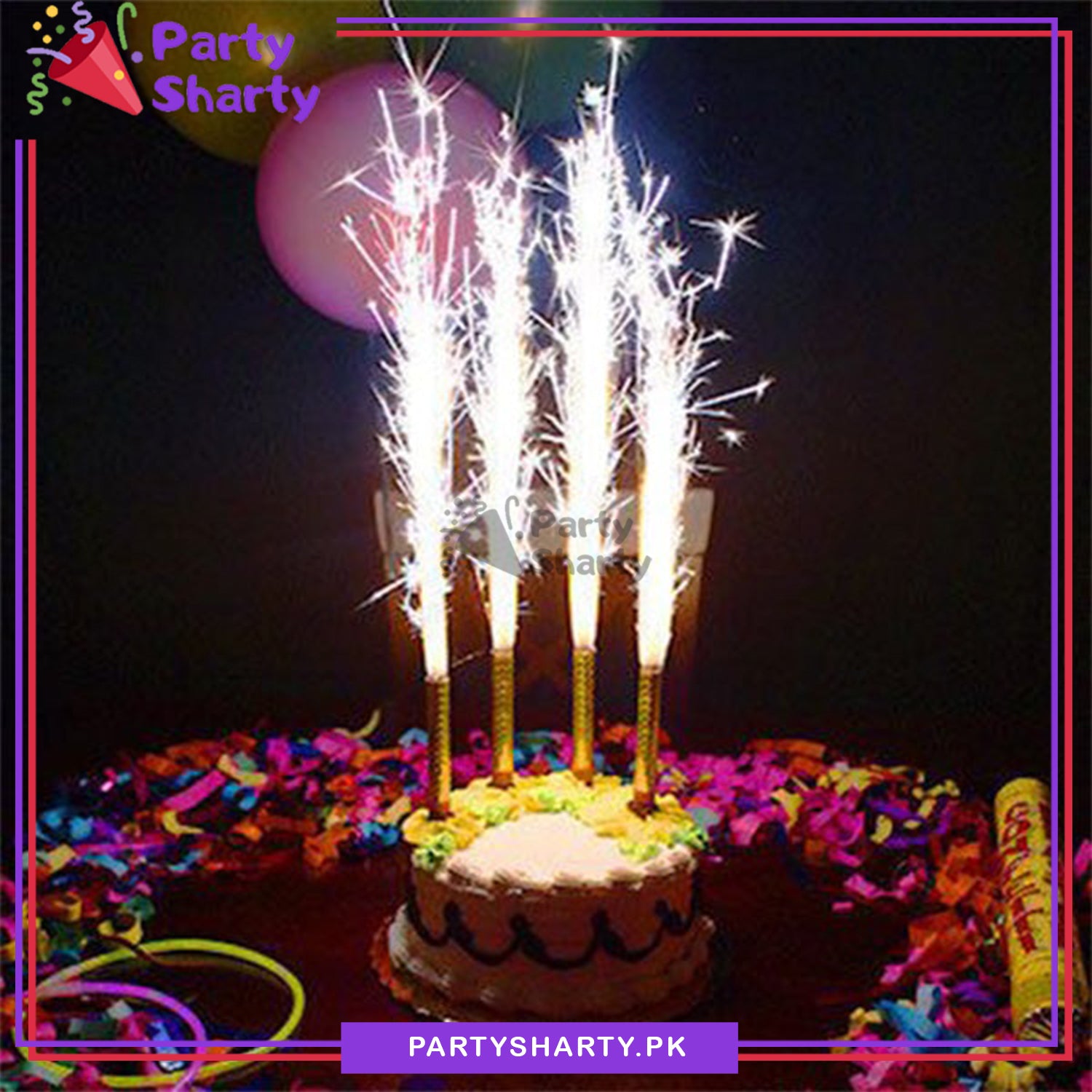Birthday Sparkling Candles - Pack of 6 (Multi Color) - 15 cms
